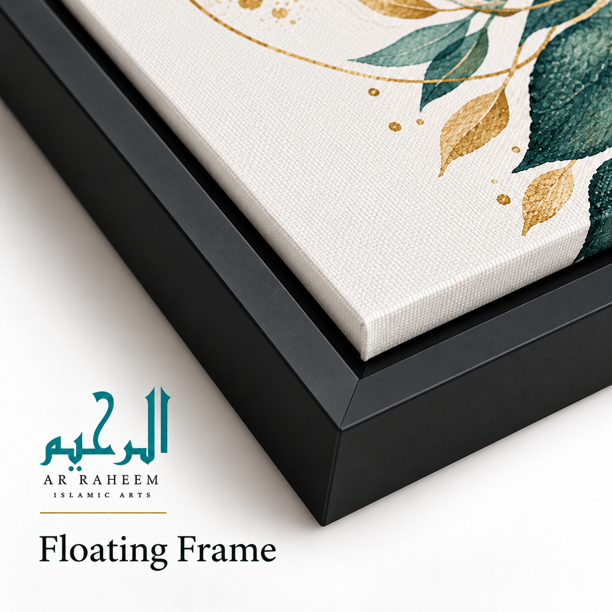 Floating frame canvas Islamic art in black frame