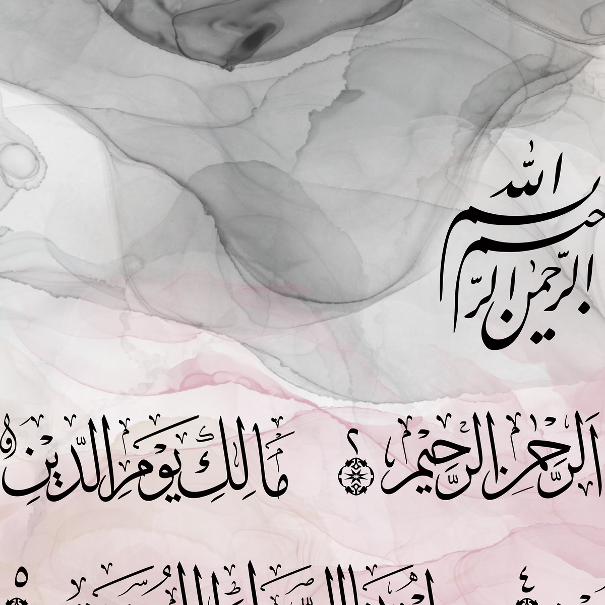 Surah Al-Fatiha abstract ink Arabic calligraphy wall art print – view 9