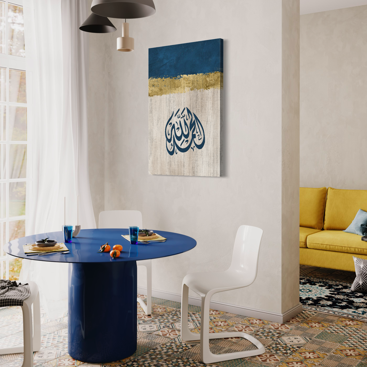 Alhamdulillah Arabic calligraphy wall art print on canvas – view 5